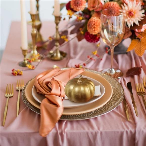 12Pcs Assorted Small Artificial Gold White Pumpkins Harvest Decorative Pumpkins - Picture 4 of 7